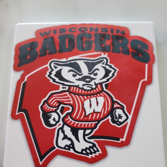 WISCONSIN BADGERS 2 pack Sandstone Coasters - Picture 6 of 9